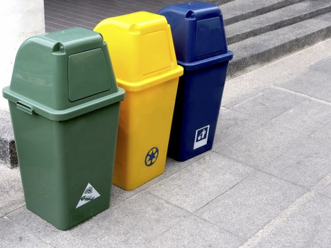 Professional rubbish disposal team at work